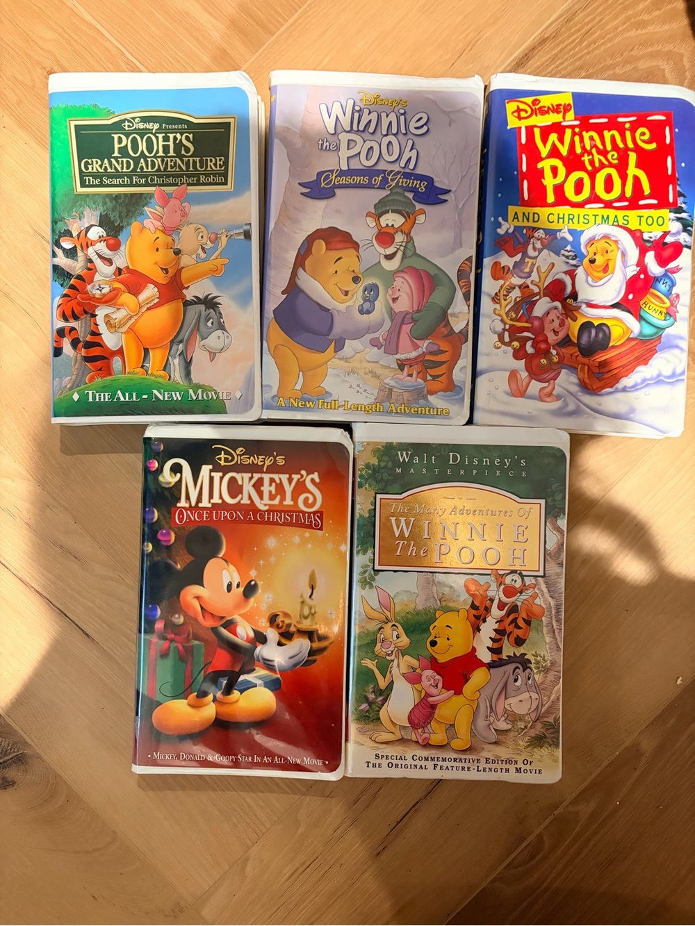 Disney Winnie the Pooh & Mickey VHS Collection - Colorful Covers